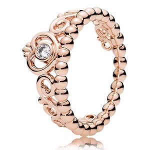 rose gold pandora princess ring